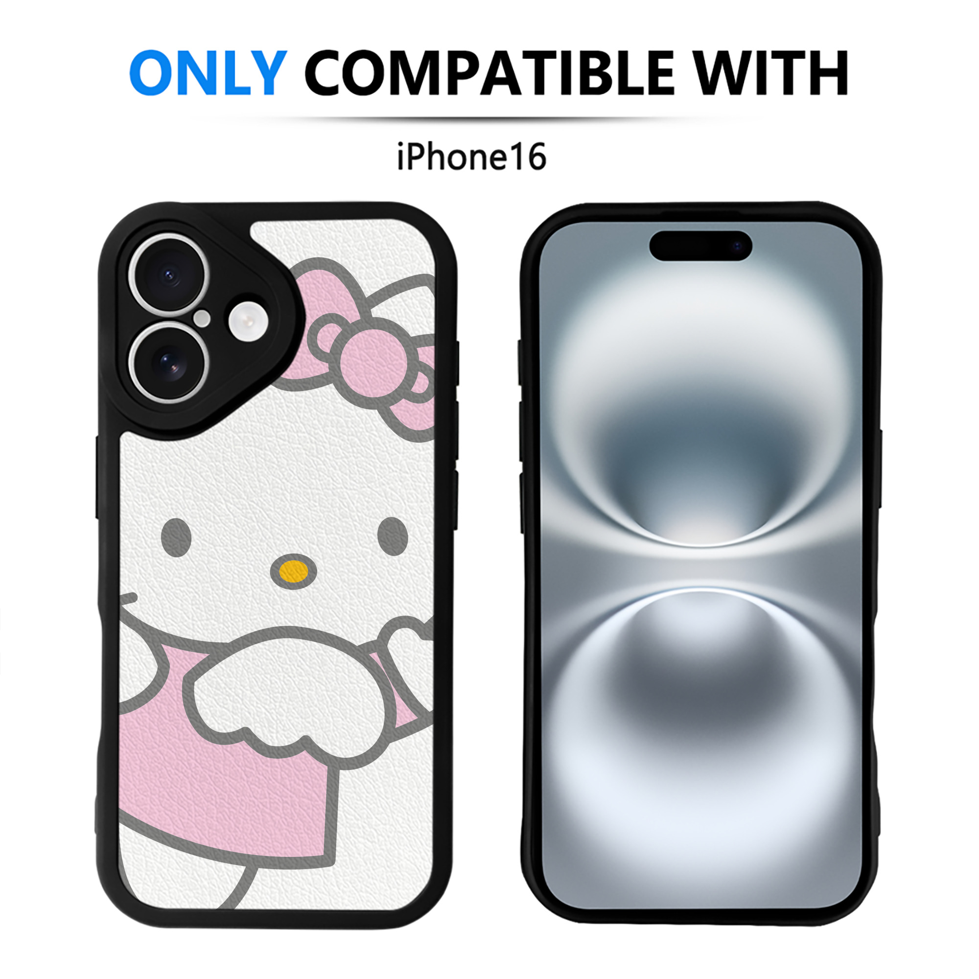 （画像用） Hello Kitty ハローキティ 【iPhone 16シリーズ対応】シリコンスマホケース（レザー調） 材質：シリコン